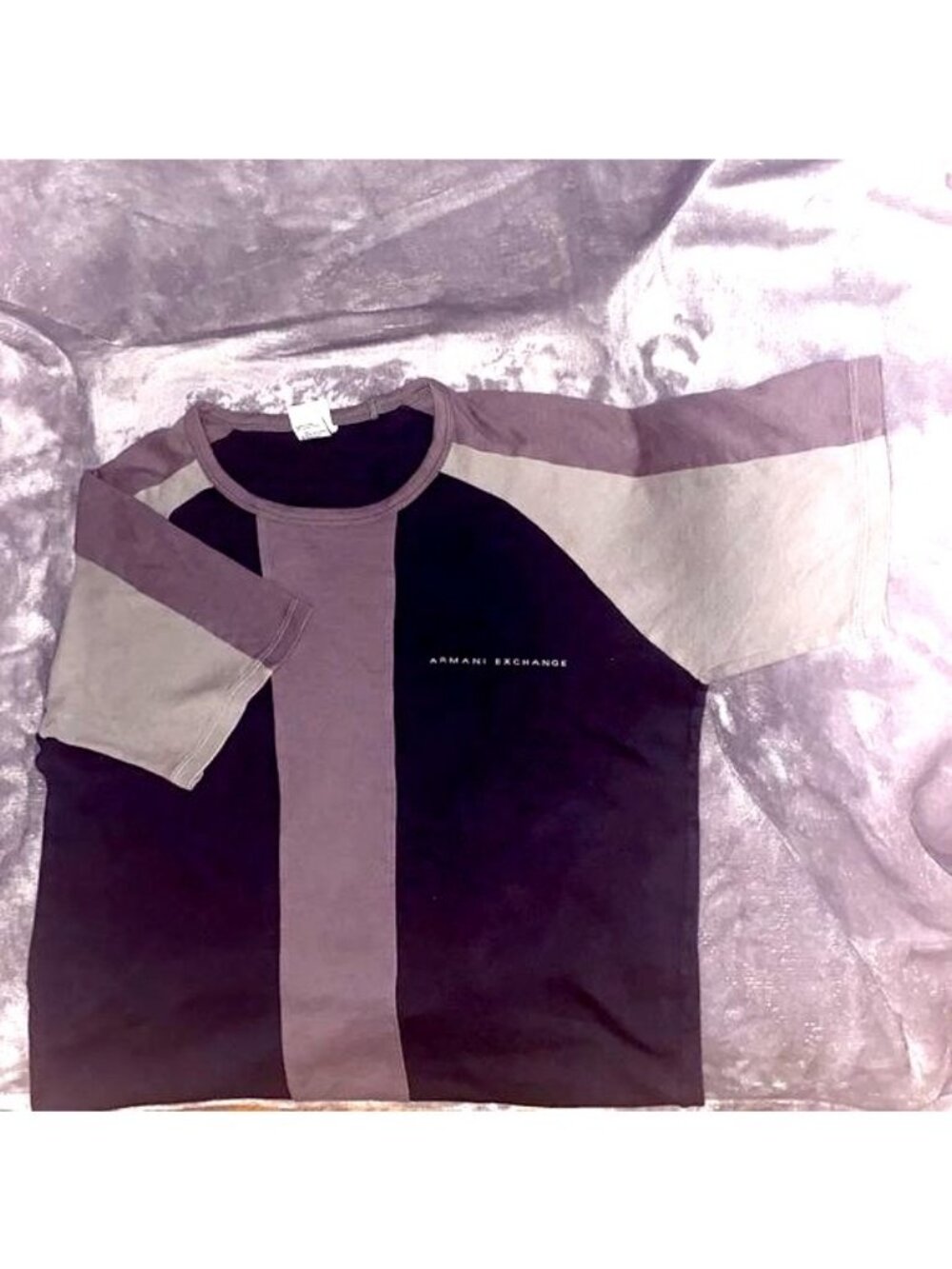 Armani Exchange Color block T-Shirt Men's Lg Cotton Designer Trendy Casual - Picture 2 of 6
